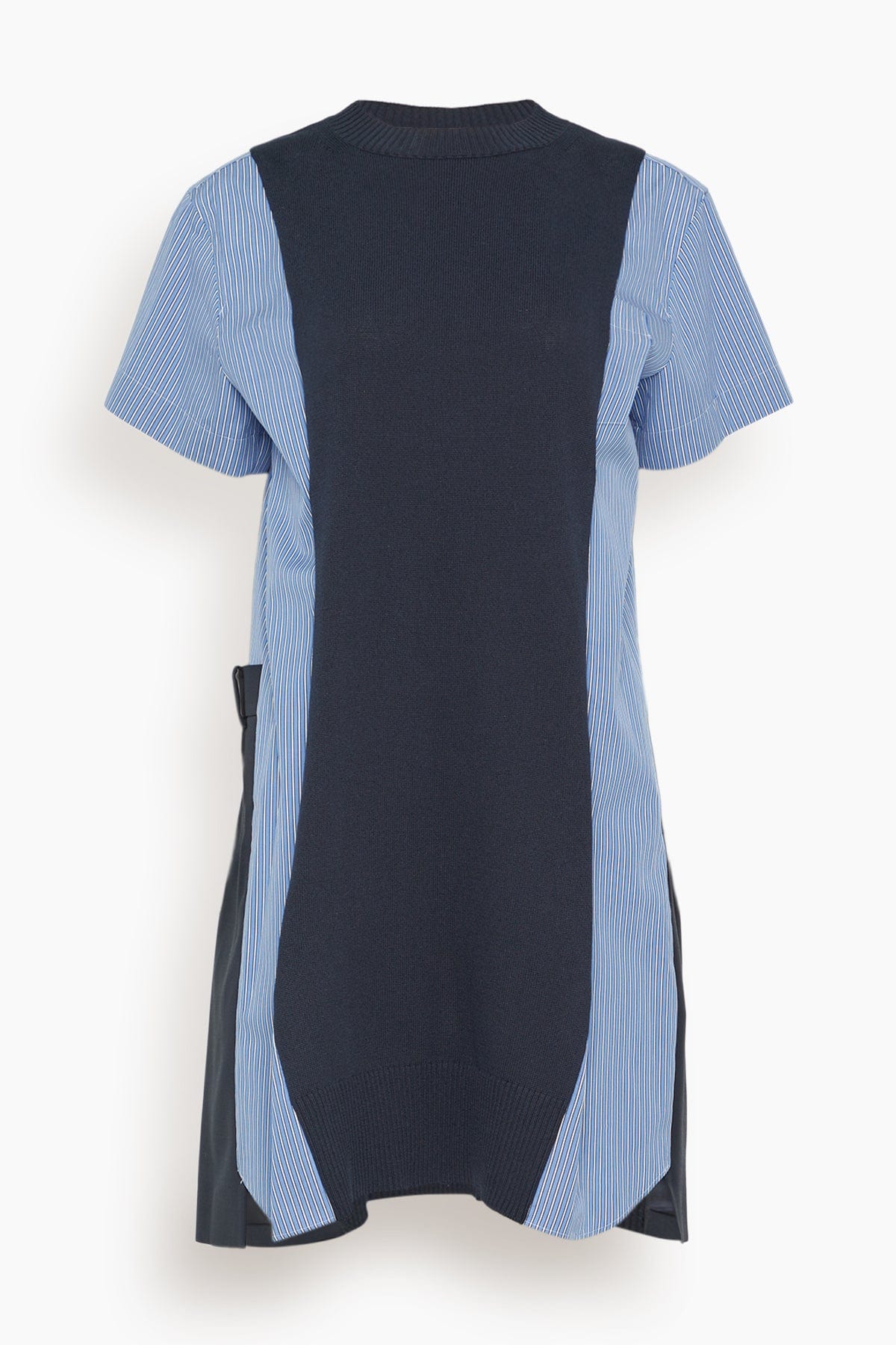 Sacai Poplin x Knit Dress in Navy and Blue Stripes – Hampden