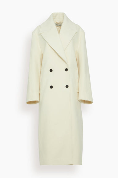 Rohe Coats Oversized Double Breasted Coat in Off White