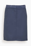 Loulou de Saison Elsie Low Waist Straight Skirt in Navy