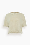R13 Gathered Hem T in Khaki Acid Stone