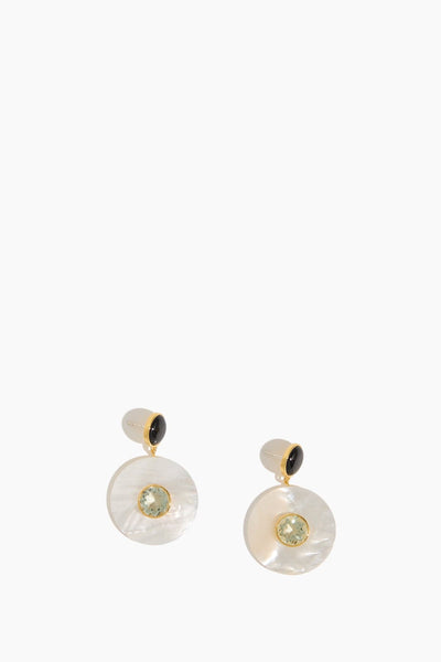 Taj Disc Earrings in Mother of Pearl