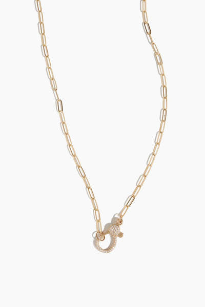 18" Paperclip Chain with Diamond Clasp in 14K Gold