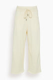 Cropped Pleated Sweatpant in Natural