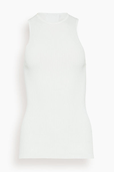 Ribbed Sweater Cut Out Tank in White