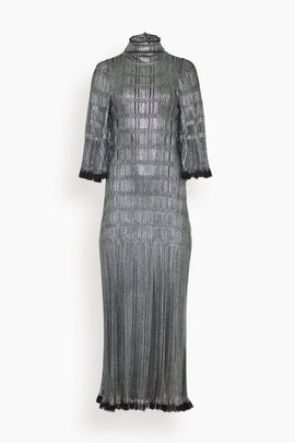 High-Neck Midi Dress in Black