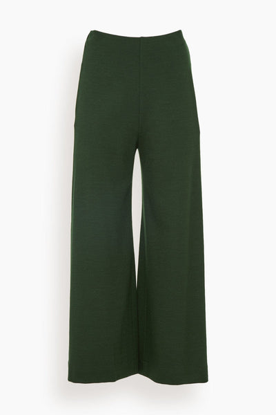 Wide Leg Cropped Trousers in Emerald