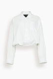 R13 Tops Crossover Bubble Shirt in White R13 Crossover Bubble Shirt in White