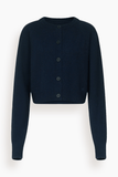 Loulou de Saison Heike Cropped Cardigan in Navy