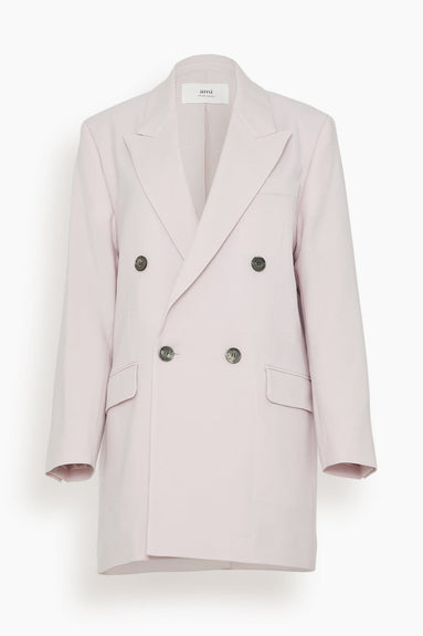 Ami Paris Jackets Double Breasted Oversized Jacket in Powder Pink