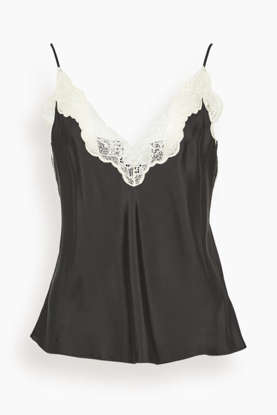 Chic Twill Lingerie Top in Noir