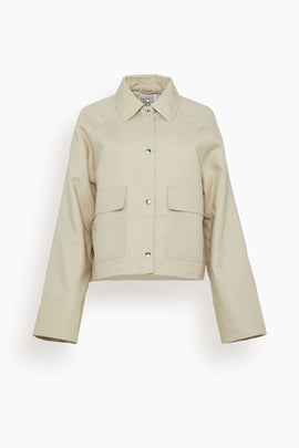 Cropped Cotton Jacket in Sand