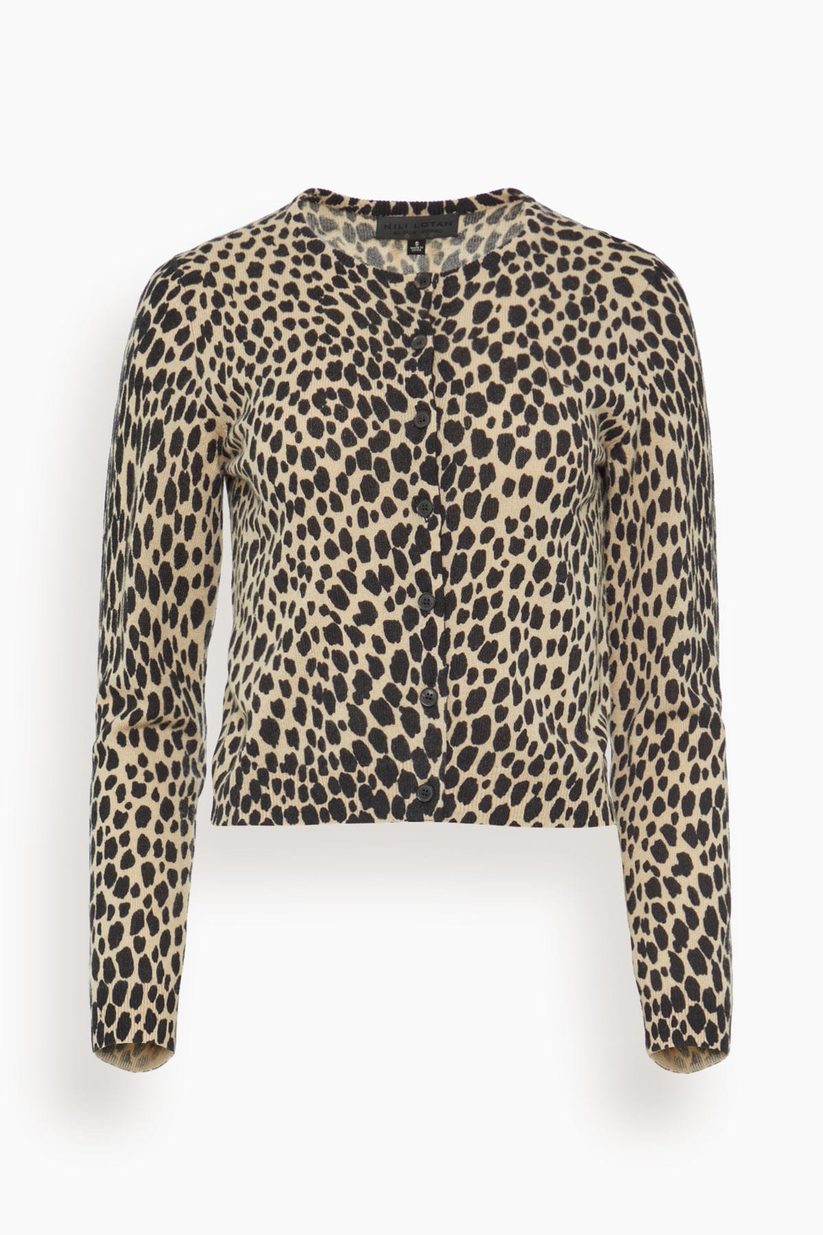 Nili Lotan Keelah Cardigan in Taupe/Black Cheetah