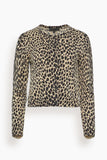 Nili Lotan Keelah Cardigan in Taupe/Black Cheetah