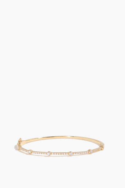 Diamond Station Bangle in 14k Yellow Gold