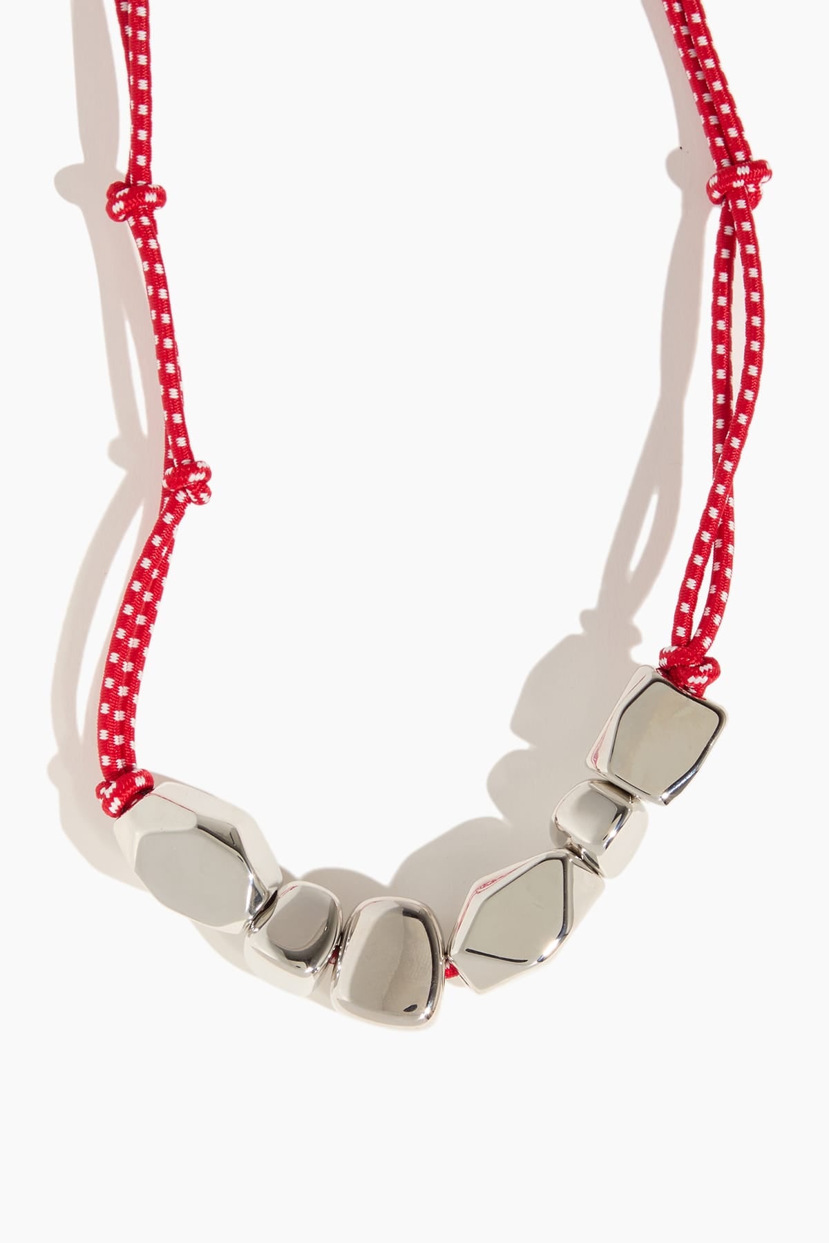 Plan C Stone Cord Necklace in Red Nickel