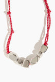 Plan C Stone Cord Necklace in Red Nickel