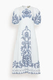 Alemais Casual Dresses Hazel Embroidered Midi Dress in White Alemais Hazel Embroidered Midi Dress in White