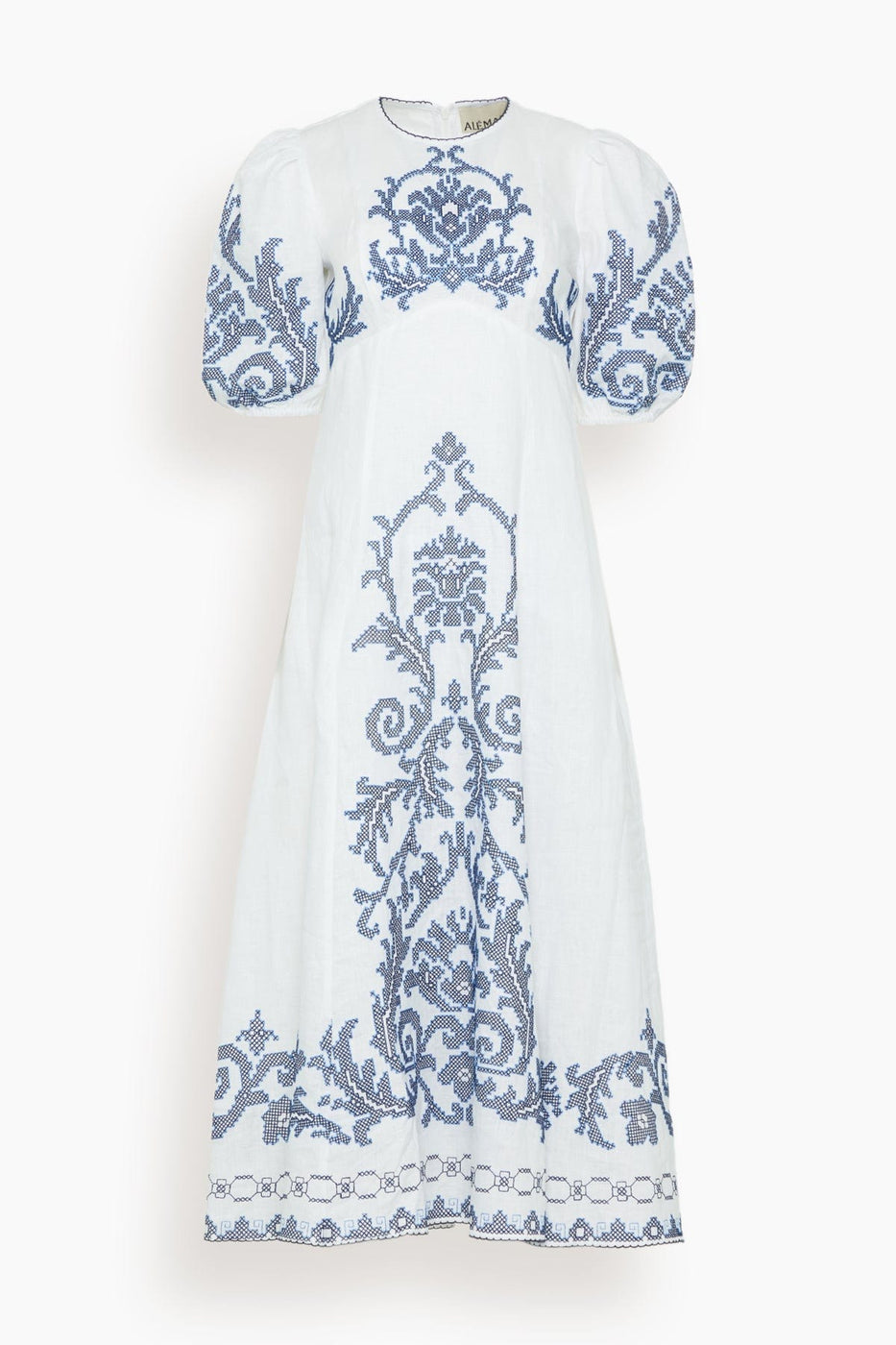 Alemais Casual Dresses Hazel Embroidered Midi Dress in White Hazel Embroidered Midi Dress in White