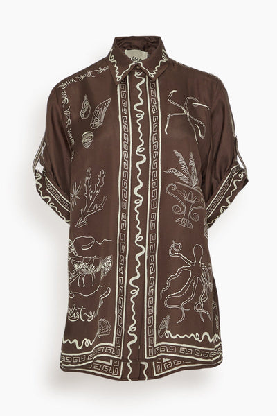 Sammy Silk Shirt in Chocolate