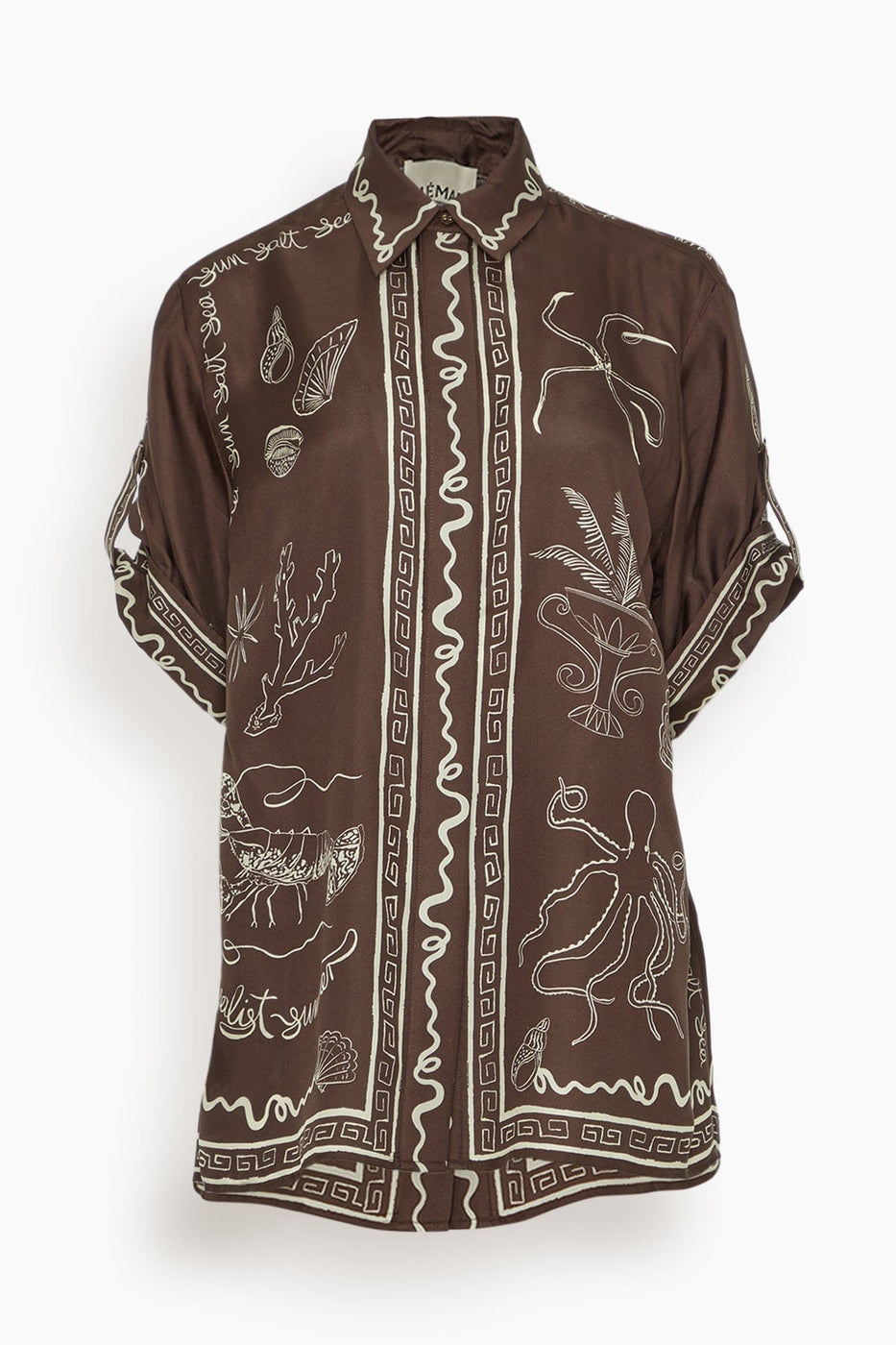 Alemais Tops Sammy Silk Shirt in Chocolate Alemais Sammy Silk Shirt in Chocolate