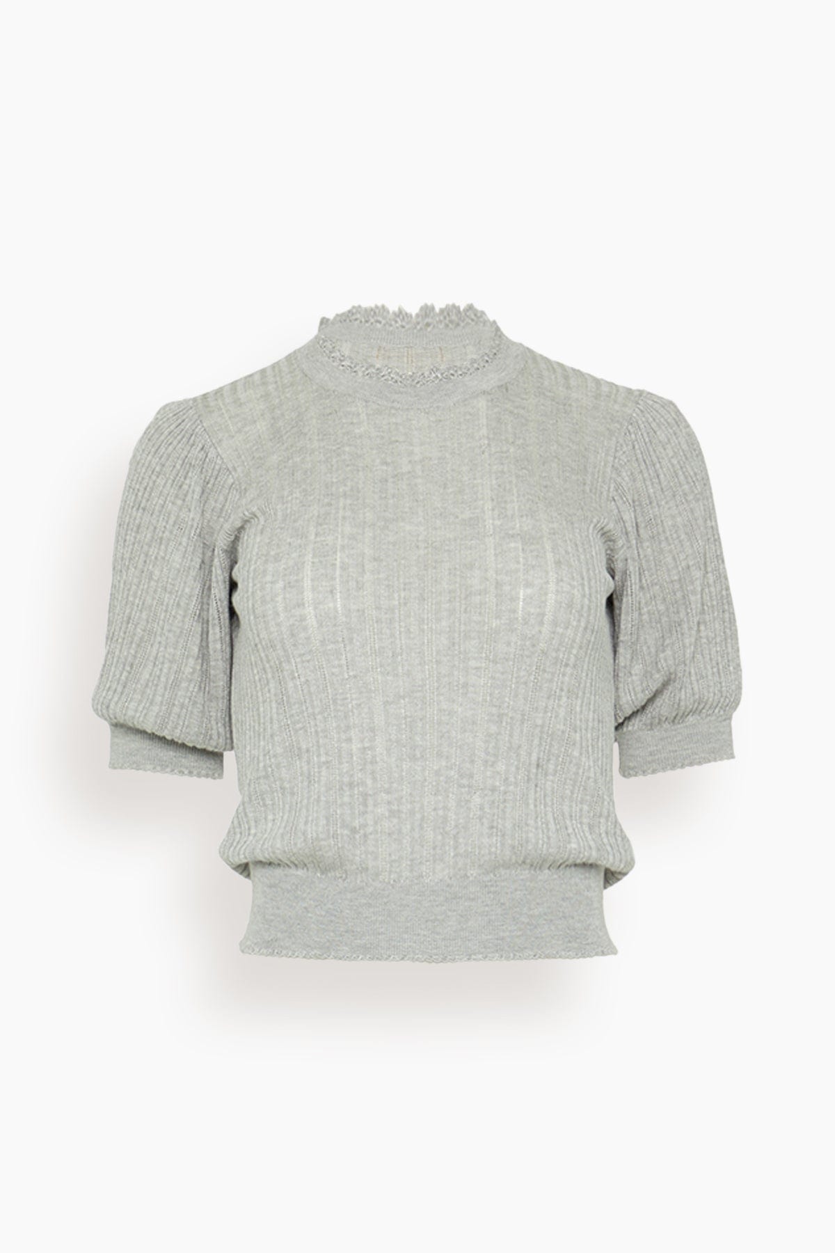 Ulla Johnson Gemma Short Sleeve Knit Top in Slate