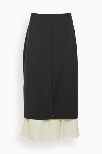 Contrast Upside-Down Skirt in Black