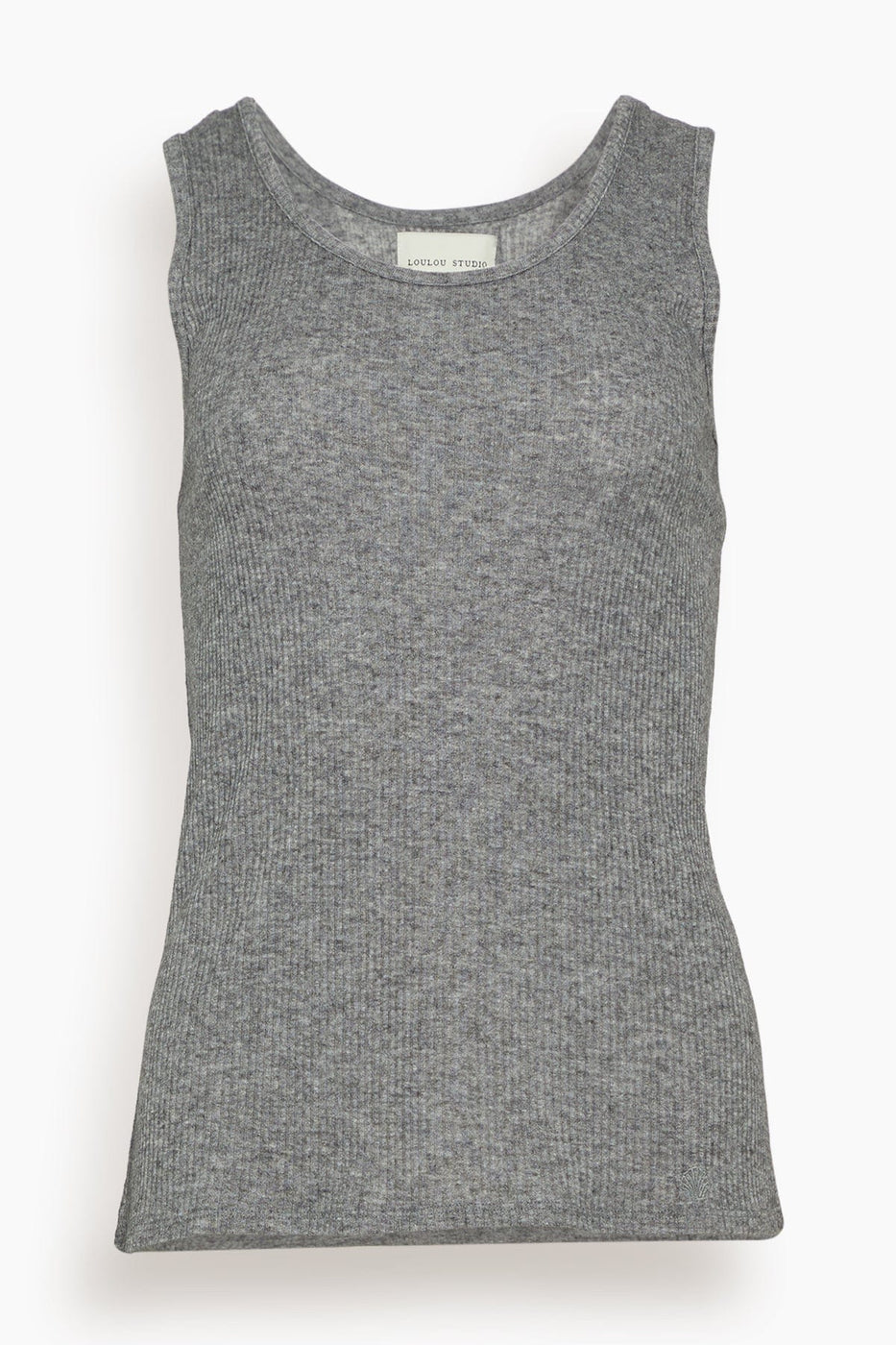 Loulou Studio Tops Alicudi Tank Top in Grey Melange Alicudi Tank Top in Grey Melange