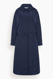Another Tomorrow Recycled Nylon Trench in Navy