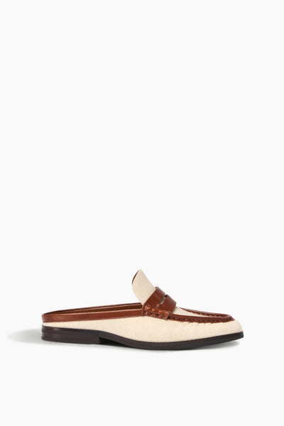 Dean Canvas Combo Loafer Mule in Natural Saddle