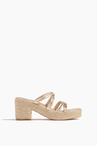 Adrian Platform Sandal in Soft Gold/Natural