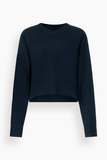 Loulou de Saison Anzor V-Neck Sweater in Navy