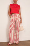 Forte Forte Cotton Pinstriped Pants in Rouge