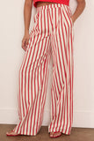 Forte Forte Cotton Pinstriped Pants in Rouge