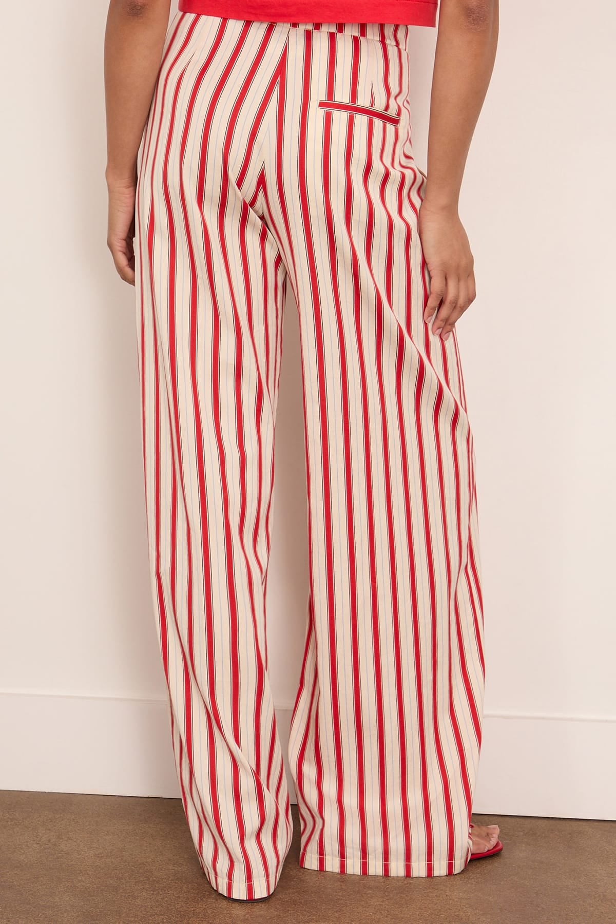 Forte Forte Cotton Pinstriped Pants in Rouge