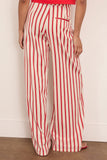 Forte Forte Cotton Pinstriped Pants in Rouge