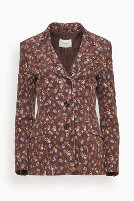 Floral Statement Jacket in Winter Blossom Very Dark Brown