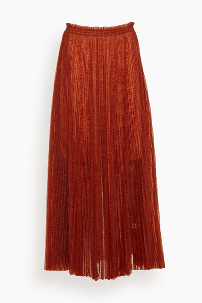Glitter Jacquard Tulle Skirt in Rust