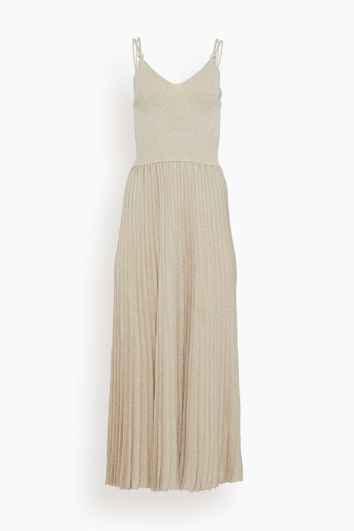 Proenza Schouler Dresses Metallic Knit Dress in Champagne