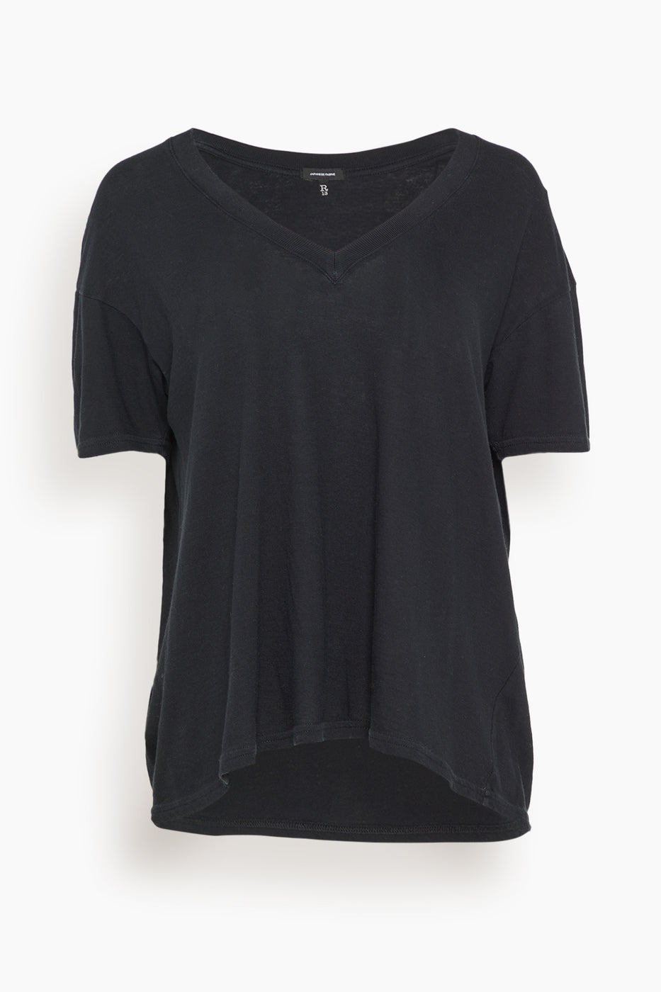 R13 Tops V-Neck Boxy Seamless T-Shirt in Black R13 V-Neck Boxy Seamless T-Shirt in Black