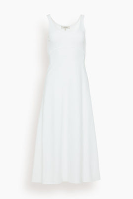 Rib Romance Dress in Pure White
