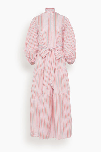 Hampden Clothing Dresses Popover Isla Shirtdress in Pink/Mint Multi Stripe