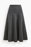 Brandon Maxwell The Miller Structured Knit Skirt in Heather Grey