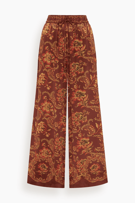 Seraphina Silk Pant in Burgundy