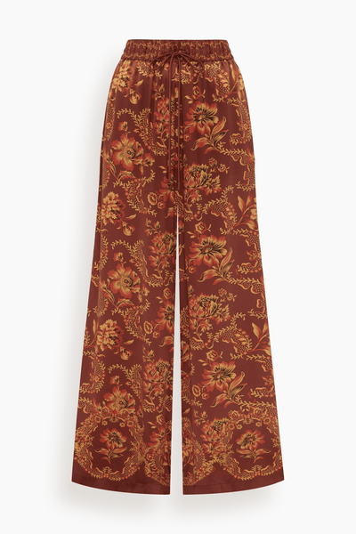 Seraphina Silk Pant in Burgundy