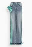 Hellessy Beni Jeans in Medium Wash/Mint
