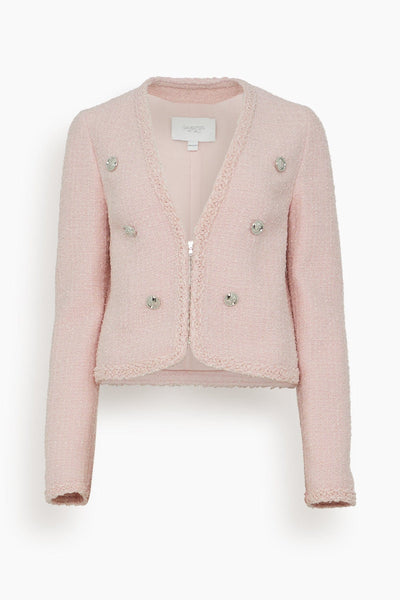 Tweed Cropped Jacket in Quartz Rose