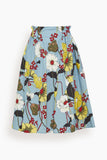Marni Gathered Waist Midi Skirt in Sky