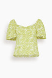 Tanya Taylor Tops Bleecker Top in Lime Multi (TS)
