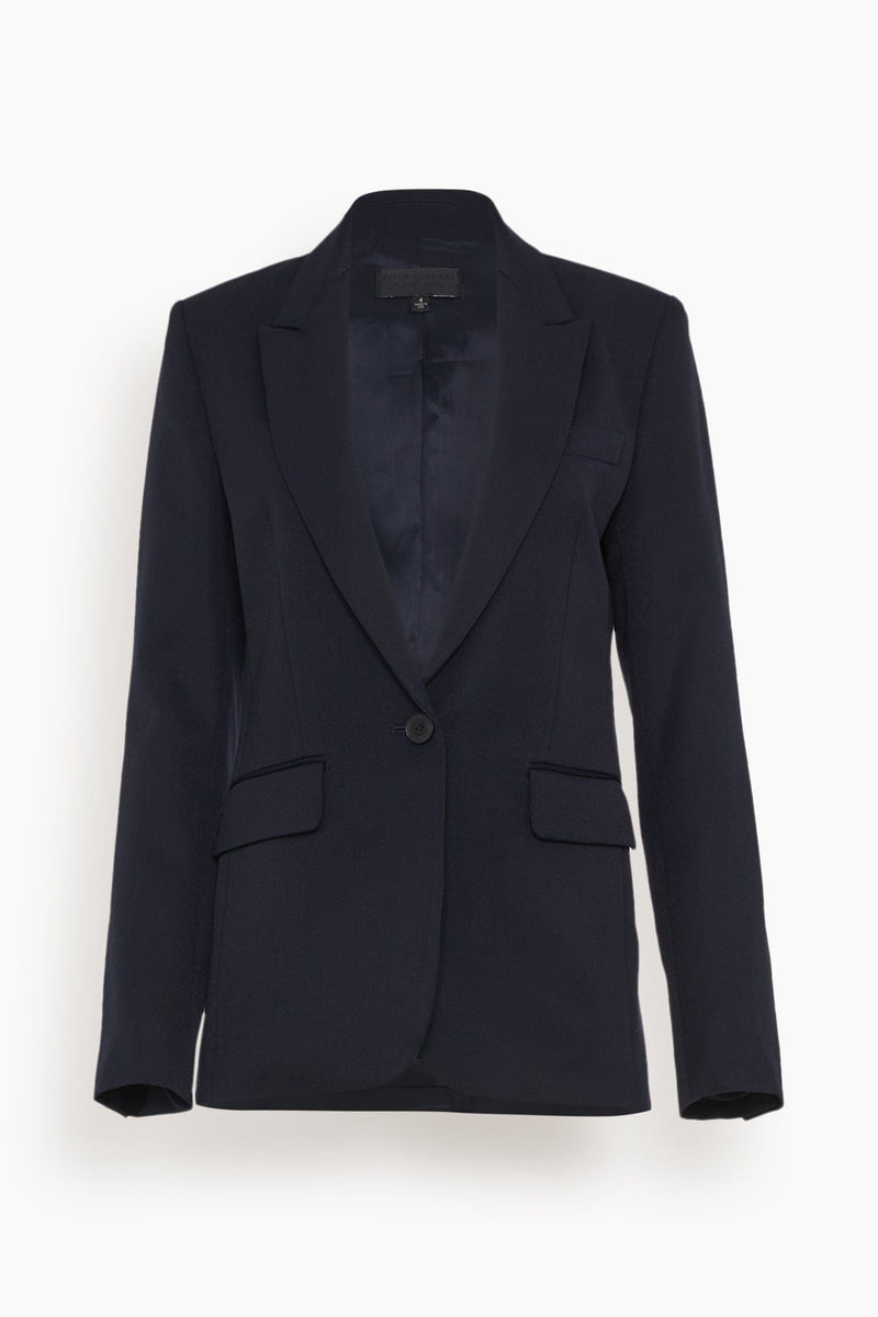 Nili Lotan Adele Single Breasted Tailored Jacket in Dark Navy – Hampden ...