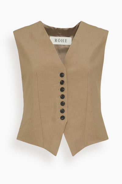 Shaped Waistcoat in Khaki